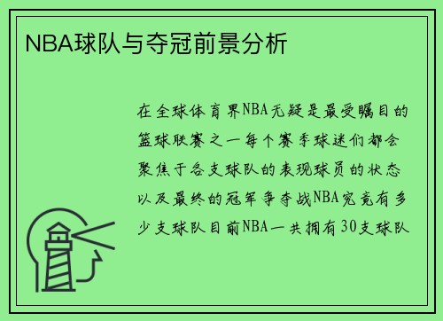 NBA球队与夺冠前景分析
